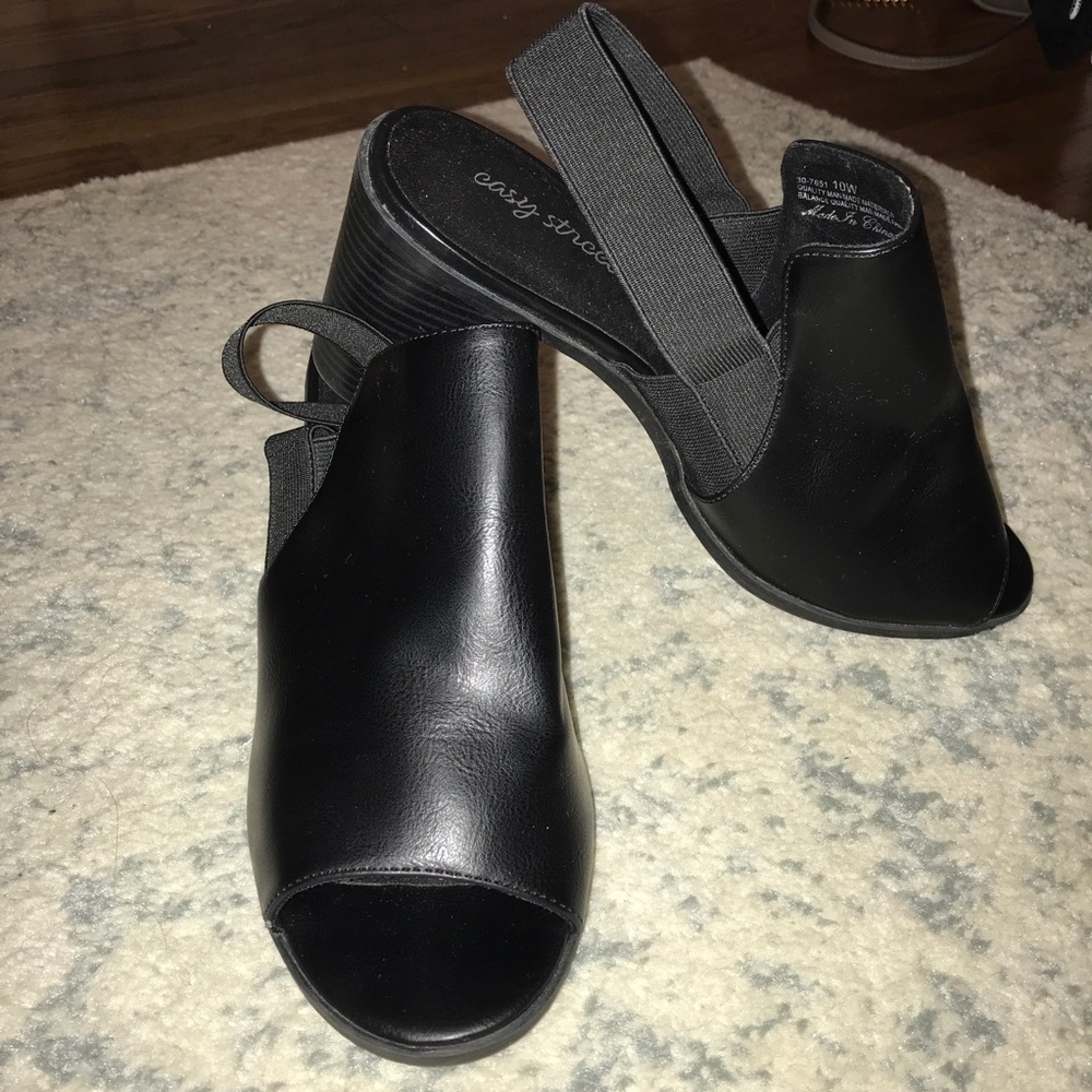 Black bootie heels
